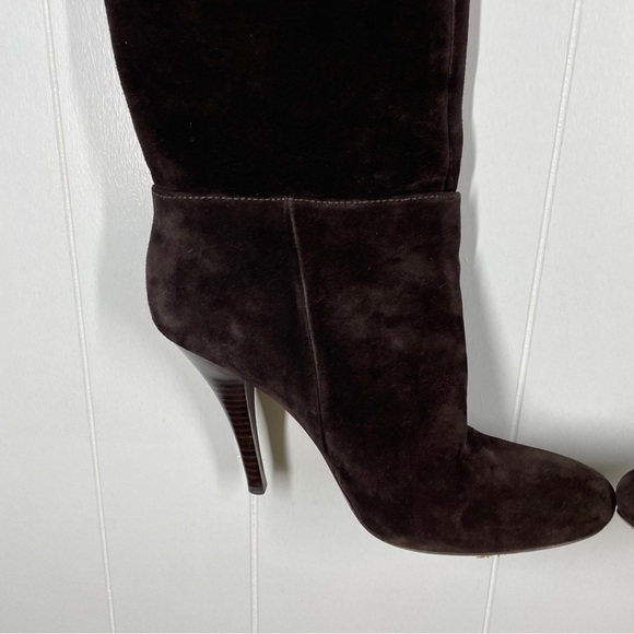 Vero Curio Dameranda Dark Brown Leather Knee High Stiletto Boots 8.5 - Picture 5 of 14